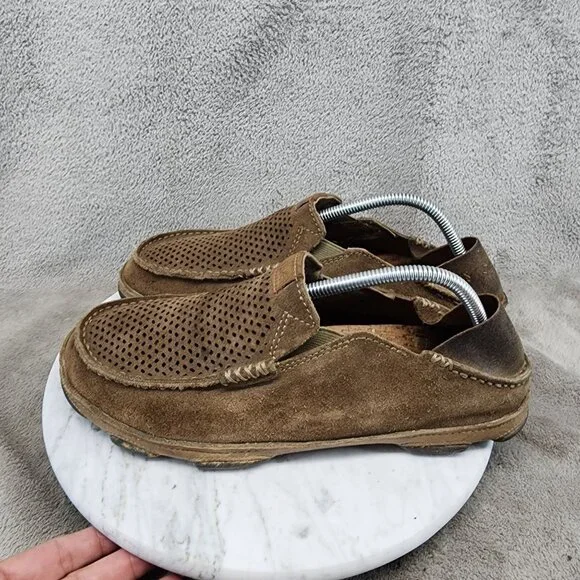 Olukai Shoes Men\'s Size 9 Brown Leather Loafers, Has Wear Casual Comfort Olukai Ni main image 4